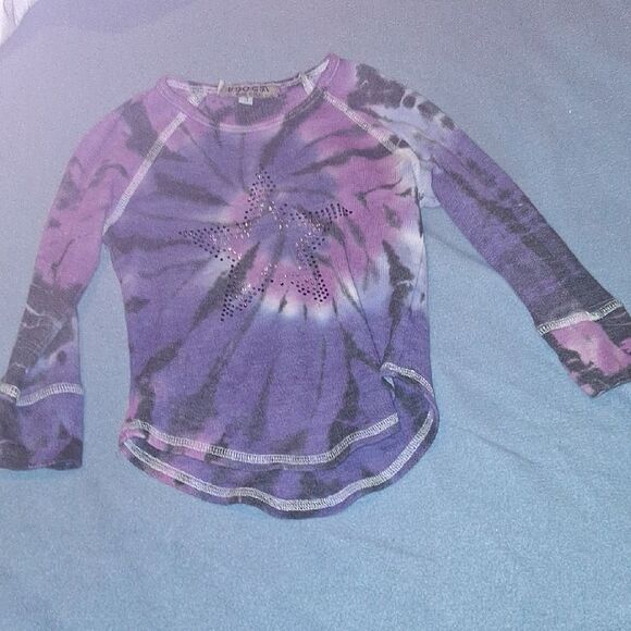 U GO GIRL TODDLER KIDS Purple Tie-Dye Long Sleeve Top with Star Design SIZE 3T - Picture 1 of 6